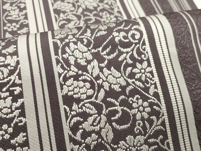 平和屋着物●本場筑前博多織 八寸名古屋帯 花唐草間道 正絹 逸品 CAAY9215yk