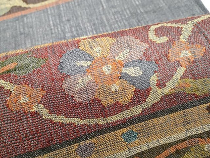 平和屋着物▽スリーシーズン 春夏秋 太鼓柄袋帯 横段花唐草文 正絹 逸品 CAAY9239yk