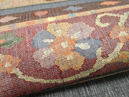 平和屋着物▽スリーシーズン 春夏秋 太鼓柄袋帯 横段花唐草文 正絹 逸品 CAAY9239yk
