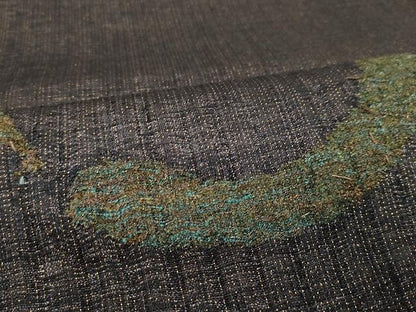 平和屋着物＊夏物 太鼓柄袋帯 紬地 丸文 金糸 正絹 逸品 CAAY9264yk