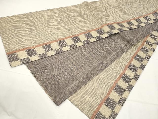 平和屋着物●全通柄袋帯　間道　金糸　正絹　逸品　CAAY9280yk