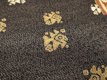 平和屋着物●六通柄袋帯　抽象間道　金銀糸　正絹　逸品　CAAY9284yk