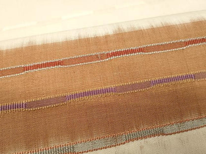 平和屋着物●太鼓柄袋帯 紬地 めがね織 横段文 正絹 逸品 CAAY9294yk