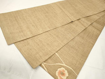 平和屋着物●太鼓柄袋帯 紬地 舞花文 正絹 逸品 CAAY9300yk