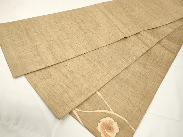平和屋着物●太鼓柄袋帯 紬地 舞花文 正絹 逸品 CAAY9300yk