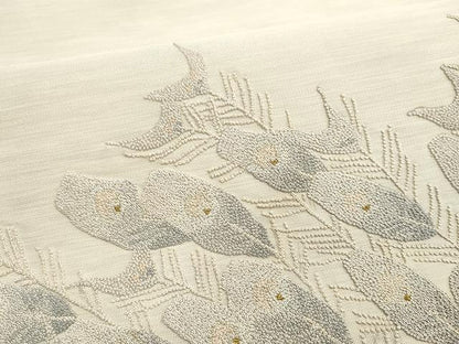 平和屋着物●極上 手織綴れ 山鹿清華 中国三大刺繍 総相良刺繍 太鼓柄袋帯 孔雀羽文 金糸 正絹 逸品 CAAY9316yk