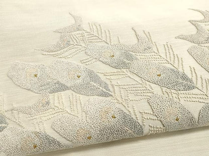 平和屋着物●極上 手織綴れ 山鹿清華 中国三大刺繍 総相良刺繍 太鼓柄袋帯 孔雀羽文 金糸 正絹 逸品 CAAY9316yk