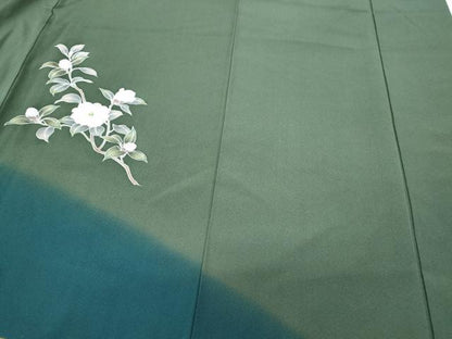 平和屋着物●訪問着 友禅 枝花文 暈し染め 背抜き仕立て 正絹 逸品 CAAY9415th