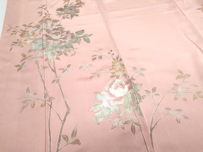 平和屋着物●訪問着　草花文　金銀彩　正絹　逸品　CAAY9466th