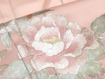 平和屋着物●訪問着　草花文　金銀彩　正絹　逸品　CAAY9466th