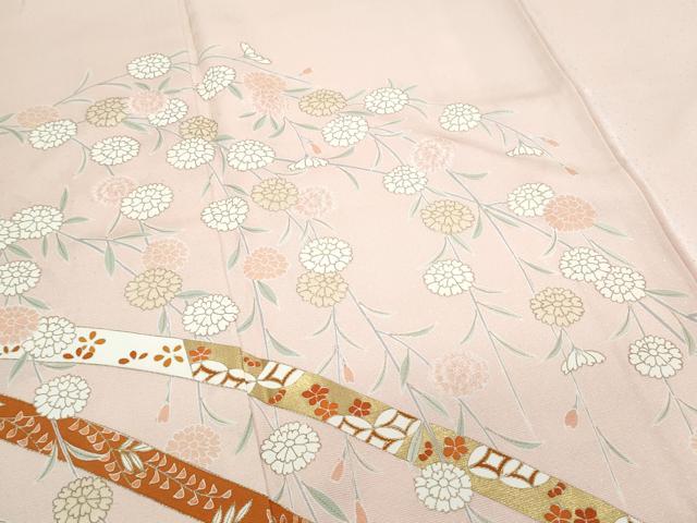 平和屋着物●訪問着　刺繍　草花文　暈し染め　金彩　正絹　逸品　CAAY9469th