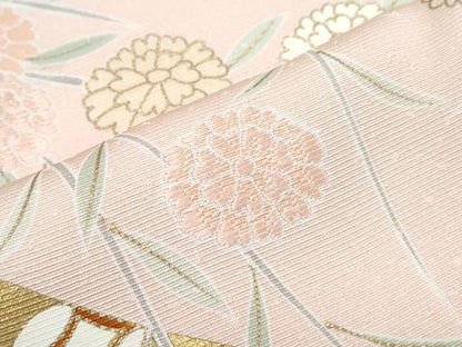 平和屋着物●訪問着　刺繍　草花文　暈し染め　金彩　正絹　逸品　CAAY9469th