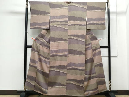 平和屋着物●上質な小紋　吉祥文　鬼しぼ縮緬　正絹　逸品　CAAY9483th