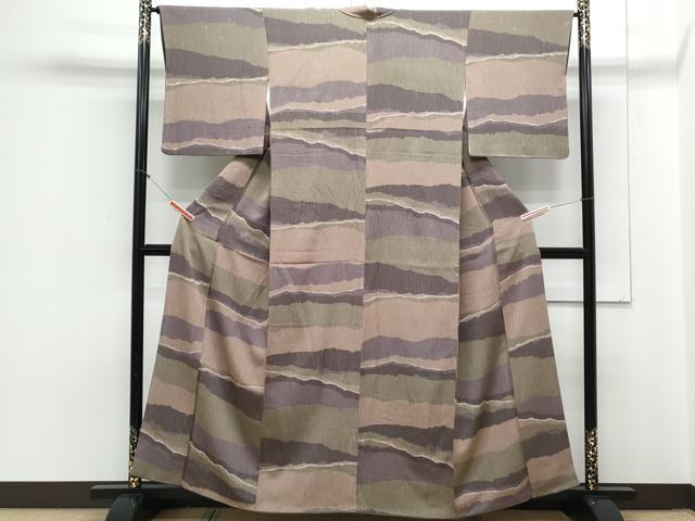 平和屋着物●上質な小紋　吉祥文　鬼しぼ縮緬　正絹　逸品　CAAY9483th