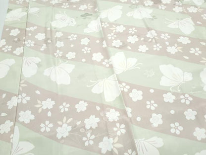 平和屋着物●上質な長襦袢 無双仕立て 花蝶文 正絹 逸品 CAAY9484th