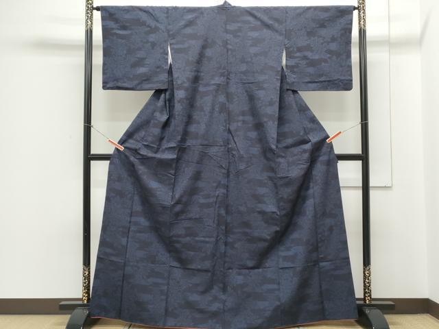 平和屋着物●結城紬　エ霞花文　正絹　逸品　CAAY9499th