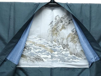 平和屋着物●男性　本場大島紬　アンサンブル　100亀甲　総詰め　正絹　逸品　CAAY9503th