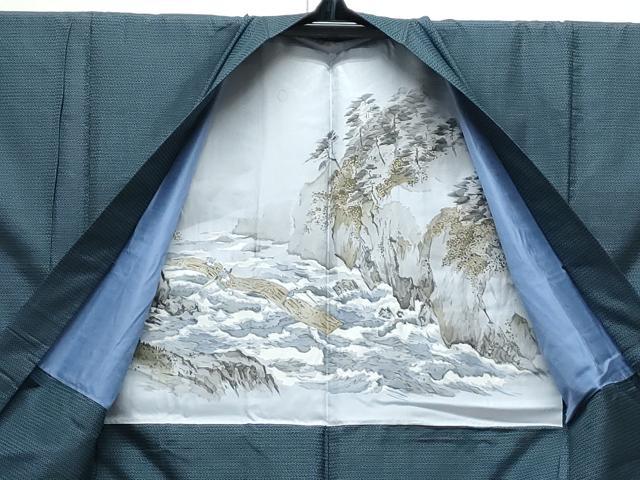 平和屋着物●男性　本場大島紬　アンサンブル　100亀甲　総詰め　正絹　逸品　CAAY9503th