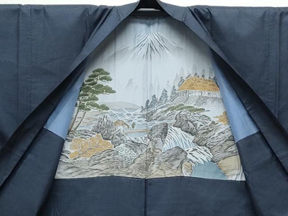 平和屋着物●男性 本場大島紬 アンサンブル 100亀甲 総詰め 正絹 逸品 CAAY9505th