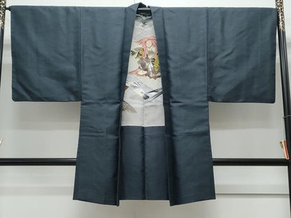 平和屋着物●男性　紬　アンサンブル　100亀甲　正絹　逸品　CAAY9506th