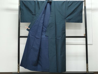 平和屋着物●男性　紬　色無地　アンサンブル　褐返色　正絹　逸品　CAAY9511th