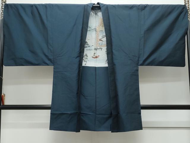 平和屋着物●男性　紬　色無地　アンサンブル　褐返色　正絹　逸品　CAAY9511th