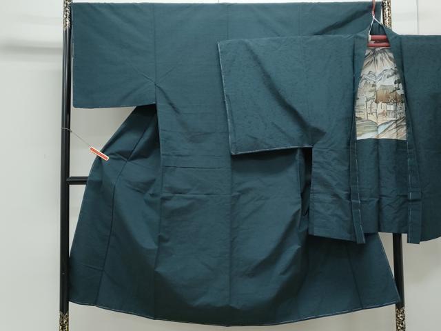 平和屋着物●男性　紬　髭紬羽織セット　霞文　正絹　逸品　CAAY9512th