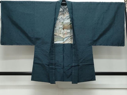 平和屋着物●男性　紬　髭紬羽織セット　霞文　正絹　逸品　CAAY9512th