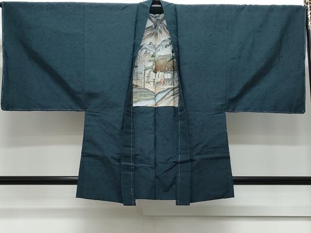 平和屋着物●男性　紬　髭紬羽織セット　霞文　正絹　逸品　CAAY9512th