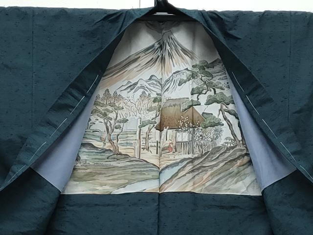 平和屋着物●男性　紬　髭紬羽織セット　霞文　正絹　逸品　CAAY9512th