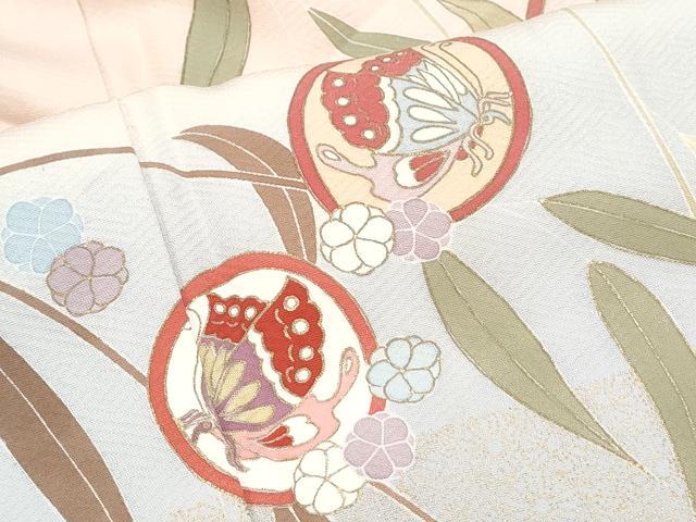 平和屋着物●訪問着　花蝶丸文　暈し染め　金彩　正絹　逸品　CAAY9516th
