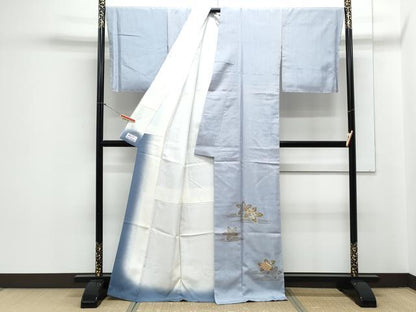 平和屋着物●訪問着　紬地　切嵌　吉祥花文　金彩　やまと誂製　正絹　逸品　CAAY9517th