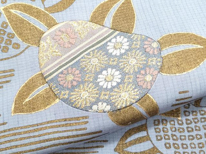 平和屋着物●訪問着　紬地　切嵌　吉祥花文　金彩　やまと誂製　正絹　逸品　CAAY9517th