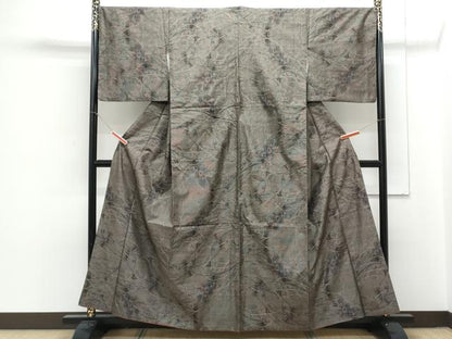 平和屋着物●本場大島紬 9マルキ 草花文 正絹 逸品 CAAY9521th