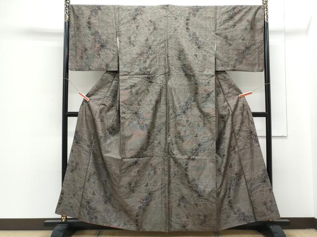 平和屋着物●本場大島紬 9マルキ 草花文 正絹 逸品 CAAY9521th