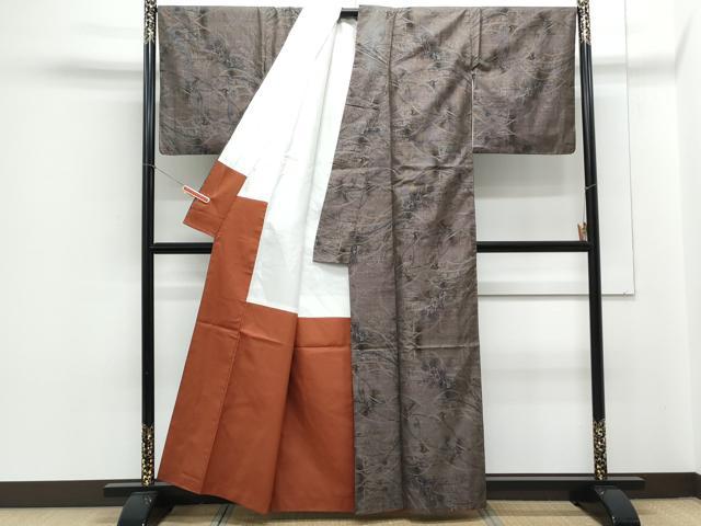 平和屋着物●本場大島紬 9マルキ 草花文 正絹 逸品 CAAY9521th