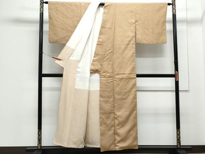 平和屋着物●上質なお召　吉祥文　正絹　逸品　CAAY9538th