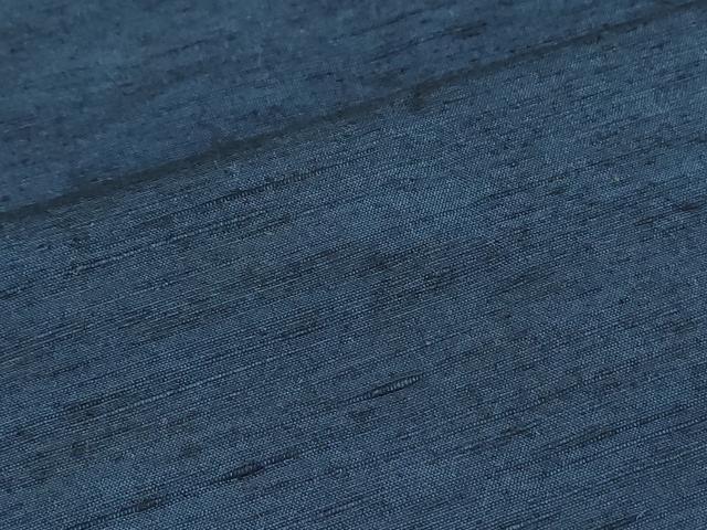 平和屋着物●男性 紬 髭紬羽織セット 色無地 濃藍色 正絹 逸品 CAAY9560th
