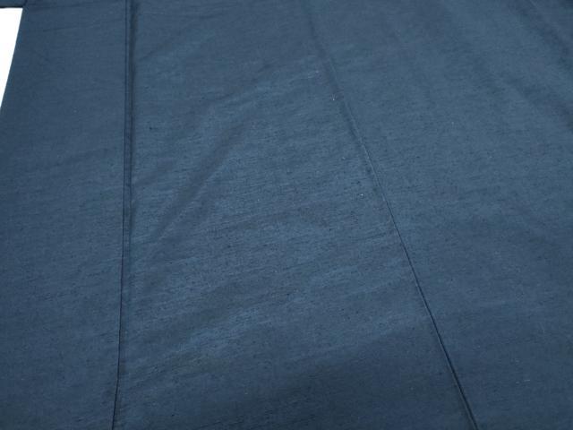 平和屋着物●男性 紬 アンサンブル 色無地 濃藍色 正絹 逸品 CAAY9562th