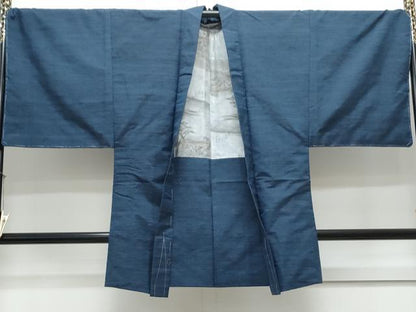 平和屋着物●男性　紬　アンサンブル　霞文　正絹　逸品　未使用　CAAY9564th