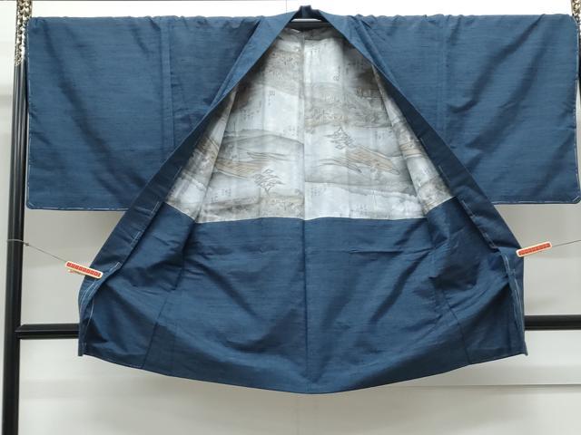 平和屋着物●男性　紬　アンサンブル　霞文　正絹　逸品　未使用　CAAY9564th