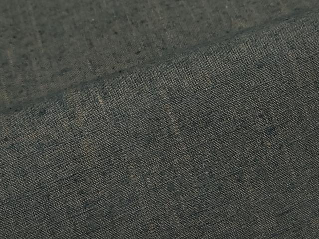 平和屋着物●男性　紬　アンサンブル　色無地　暗黒色　正絹　逸品　CAAY9566th