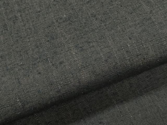 平和屋着物●男性　紬　アンサンブル　色無地　暗黒色　正絹　逸品　CAAY9566th