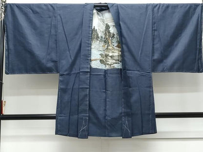 平和屋着物●男性　紬　アンサンブル　100亀甲　正絹　逸品　CAAY9569th