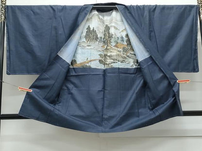 平和屋着物●男性　紬　アンサンブル　100亀甲　正絹　逸品　CAAY9569th