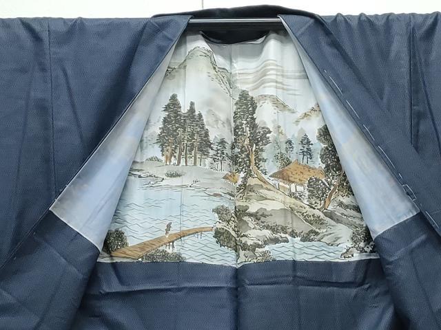 平和屋着物●男性　紬　アンサンブル　100亀甲　正絹　逸品　CAAY9569th