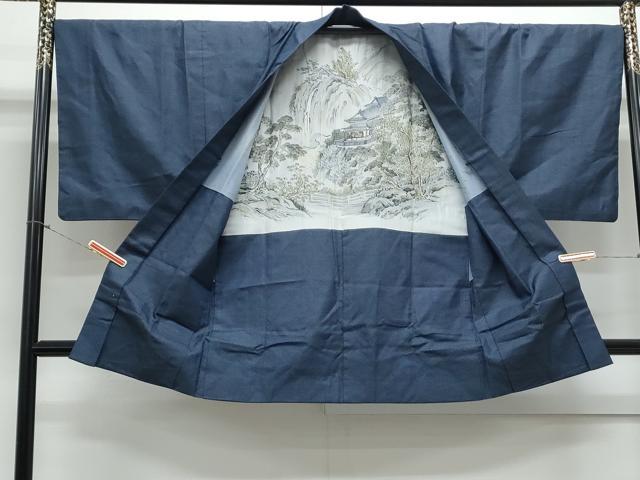 平和屋着物●男性 紬 アンサンブル 100亀甲 正絹 逸品 CAAY9577th