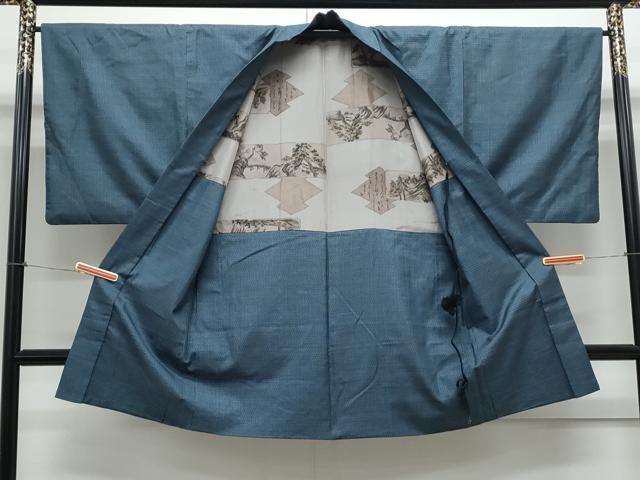 平和屋着物●男性　本場大島紬　アンサンブル　80亀甲　総詰め　正絹　逸品　CAAY9581th