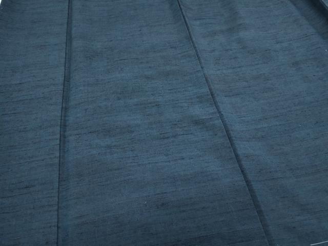 平和屋着物●男性 紬 アンサンブル 色無地 濃藍色 正絹 逸品 未使用 CAAY9598th