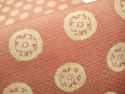 平和屋着物●龍村美術織物 九寸開き名古屋帯 糸屋輪宝手 金糸 正絹 逸品 CAAY9626hy